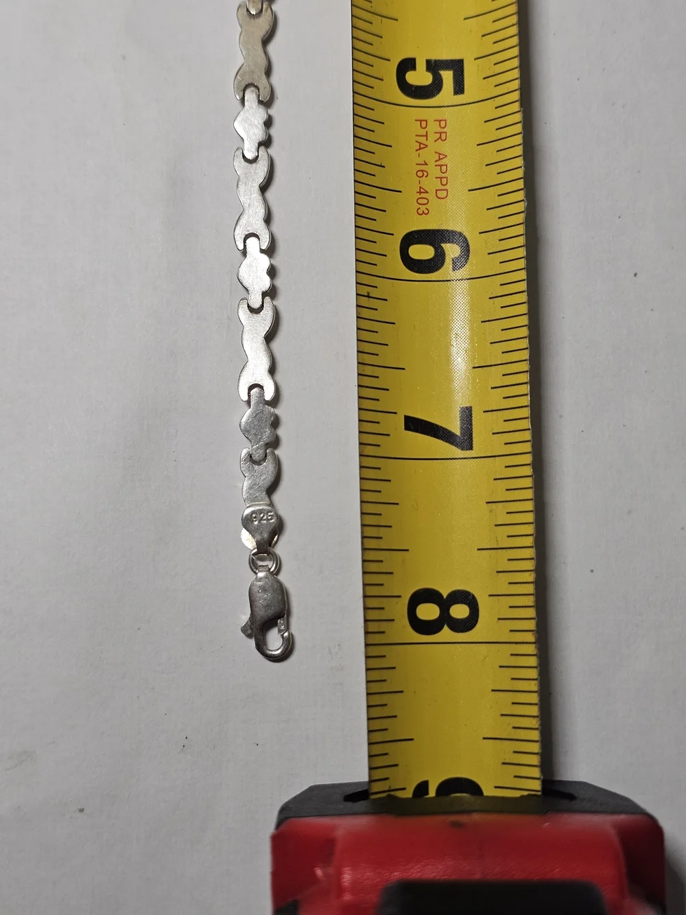 Sterling Silver 925 Heart Link Bracelet - 8